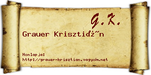 Grauer Krisztián névjegykártya
